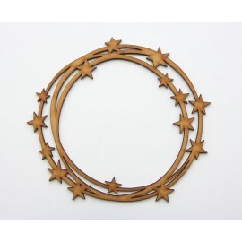 CADRE EN BOIS ROND ETOILES 18 CM 