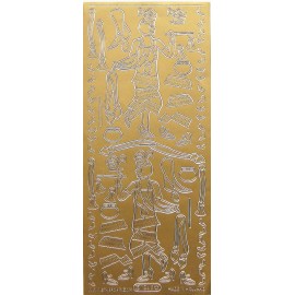 PLANCHE AUTOCOLLANTS COLORIS OR MODE EGYPTE