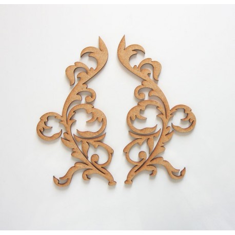 EMBELLISSEMENTS FLOURISHES EN BOIS 2 PIECES