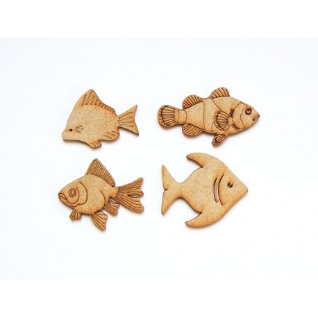 POISSONS EN BOIS 4 MODELES