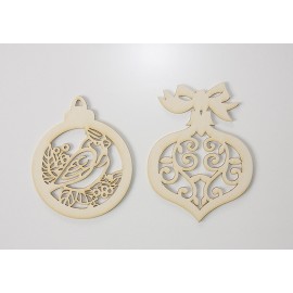 ORNEMENTS EN CARTON HIVER OISEAU - VOLUTES 2 PIECES