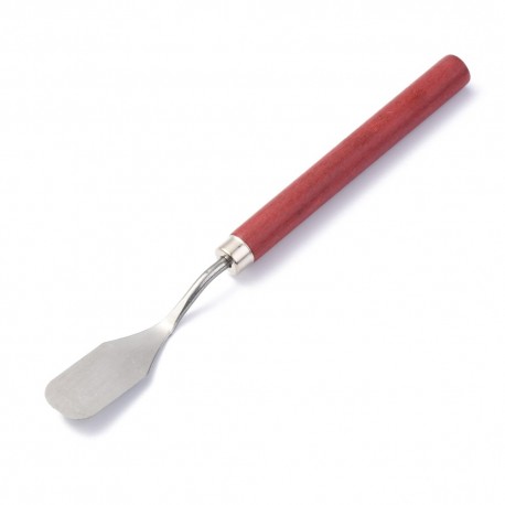 SPATULE BOIS METAL MANCHE ROND