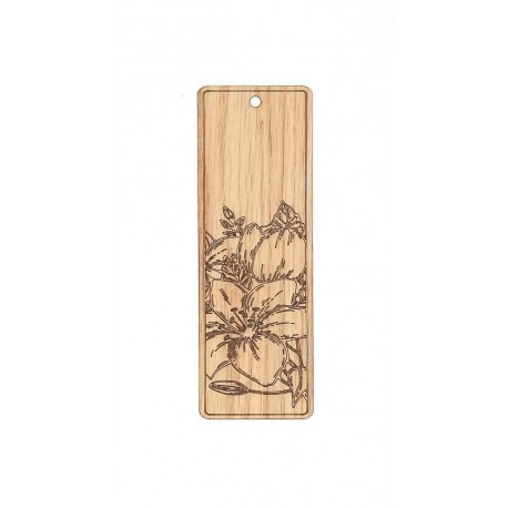 MARQUE PAGE EN BOIS MARQUE GRANDE FLEUR