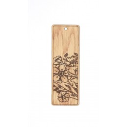 MARQUE PAGE EN BOIS MARQUE FLEURS ET FEUILLES