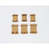 BOBINES MINIS 2 MODELES 2 TAILLES EN BOIS 6 PIECES