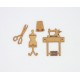 SET MACHINE A COUDRE SUR PIEDS EN BOIS 4 PIECES