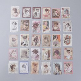 TIMBRES POSTAUX AUTOCOLLANTS. EMBELLISSEMENTS THEME FEMMES