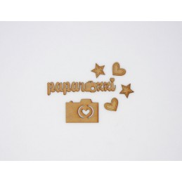 SET PAPARAZZI APPAREIL PHOTO 6 PIECES EN BOIS