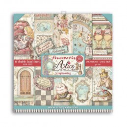 STAMPERIA ALICE THROUGH THE LOOKING GLASS BLOC PAPIERS 30.5 CM X 30.5CM