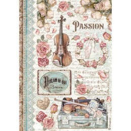 DECOUPAGE PAPIER DE RIZ PASSION MUSIQUE STAMPERIA