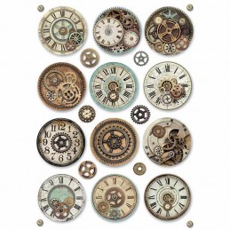 PAPIER DE RIZ VOYAGES FANTASTIQUES HORLOGES STAMPERIA