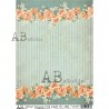 PAPIER DE RIZ N°1362 RAYURES ET FLEURS AB STUDIO