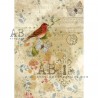 PAPIER DE RIZ N°0408 OISEAU PAPILLON MUSIQUE AB STUDIO