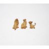 LIONS FAMILLE 3 PIECES EN BOIS