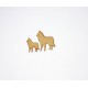 CHIENS BERGER SUISSE EN BOIS 2 PIECES