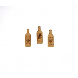 BOUTEILLES DE VIN 3 PIECES EN BOIS