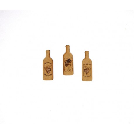 BOUTEILLES DE VIN 3 PIECES EN BOIS