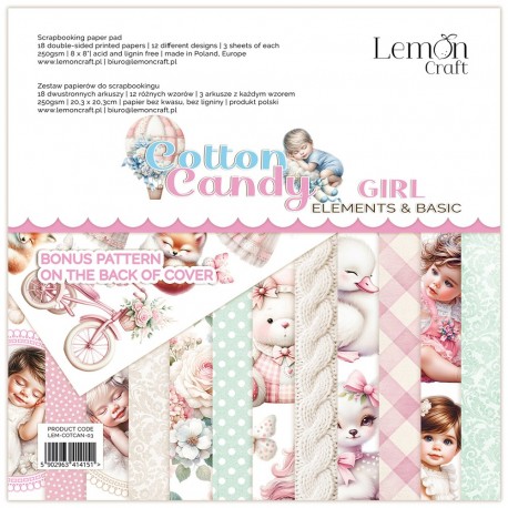 COTTON CANDY GIRL IMAGES A DECOUPER 18 FEUILLES 20 CM X 20 CM