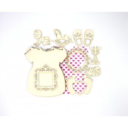 KIT ALBUM PHOTOS A PERSONNALISER ROBE BEBE ET 14 PAPIERS