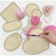 BOITE A CROCHETER CARREE MOTIF MARQUE ET 4 ETIQUETTES