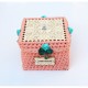 BOITE A CROCHETER CARREE MOTIF MARQUE ET 4 ETIQUETTES