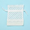 SACHETS-POCHETTES DENTELLE ORGANZA FLEURS BORDS ONDULES 2 PIECES