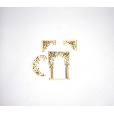 CADRE PORTE, LUNE, COINS 4 PIECES EN CARTON