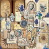 PAPIERS DE FOND ET ETIQUETTES SHABBY POUR ART JOURNAL, ATC, 14.5 CM X 21 CM 39 PIECES