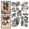 PH CLEAR STAMPS FEMMES ENGRENAGES STEAMPUNK 7 PIECES