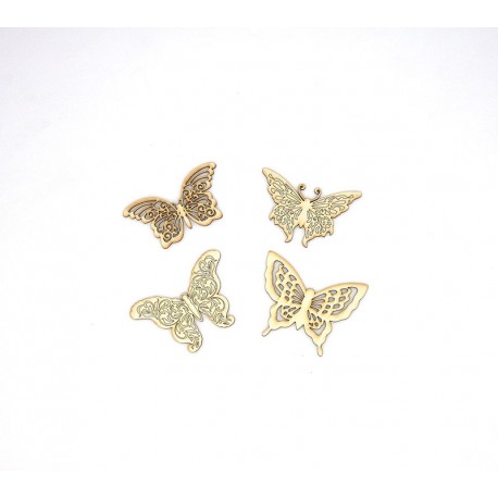 PAPILLONS EN CARTON 4 PIECES