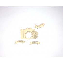 CADRE APPAREIL PHOTO FLECHES AVION 4 PIECES