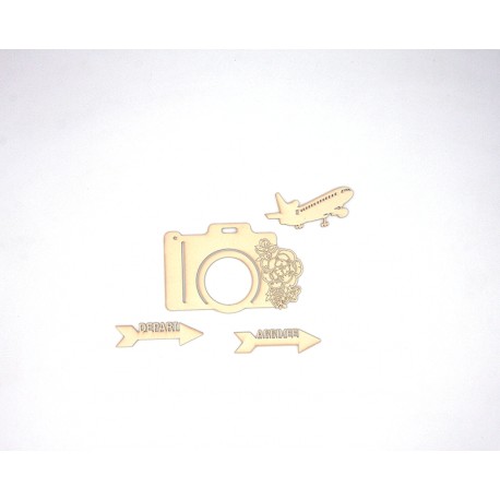 CADRE APPAREIL PHOTO FLECHES AVION 4 PIECES