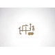 ELEMENT TUYAUTERIE ET 2 AMPOULES EN BOIS