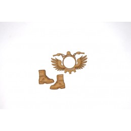 CADRE GUIDON AILES ET BOTTES EN BOIS