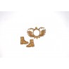CADRE GUIDON AILES ET BOTTES EN BOIS