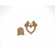 CADRE COEUR DRAPEAUX ET BLOUSON EN BOIS