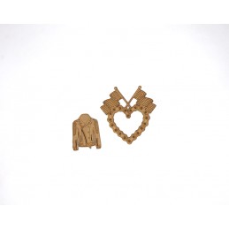 CADRE COEUR DRAPEAUX ET BLOUSON EN BOIS