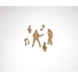 MUSICIENS ET NOTES EN BOIS