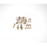 PLAQUE LIGNES DE MUSIQUE ET NOTES 6 PIECES EN BOIS