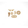 STEAMPUNK SET CADRAN CHAINE VELO AILES EN BOIS 8 PIECES