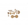 STEAMPUNK SET DEMI CADRAN ENGRENAGE CLE EN BOIS 8 PIECES