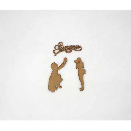 PHOTOGRAPHES ET MOT EN BOIS 3 PIECES