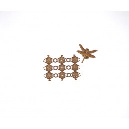 GRILLE ENGRENAGES LIBELLULE EN BOIS 2 PIECES