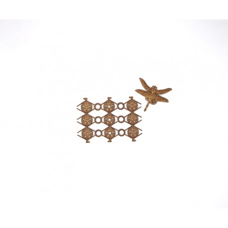 GRILLE ENGRENAGES LIBELLULE EN BOIS 2 PIECES