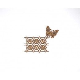 GRILLE ENGRENAGES ET PAPILLON EN BOIS
