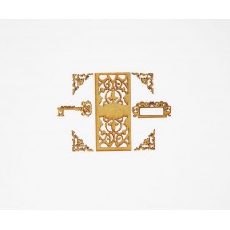 DECORATIONS EN BOIS POUR LIVRE CARNET CLASSEUR 7 PIECES