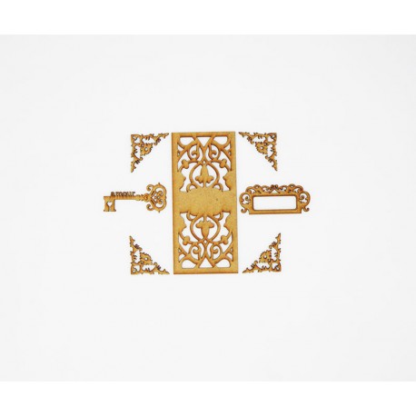 DECORATIONS EN BOIS POUR LIVRE CARNET CLASSEUR 7 PIECES