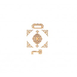 DECORATIONS BOIS SET 2 POUR LIVRE CARNET CLASSEUR 7 PIECES