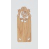 MARQUE PAGE MOTIF ROSE EN BOIS COLORIS NOYER 5.9 CM x 14 CM