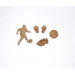 FOOTBALLEUR SET 5 PIECES EN BOIS